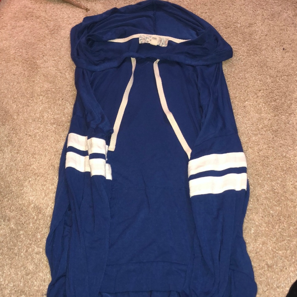 Blue shirt with hood